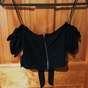 F21 Black Crop Top